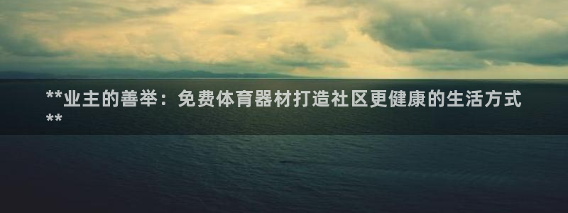 凯时旗舰厅App下载：**业主的善举：免费体育器材打